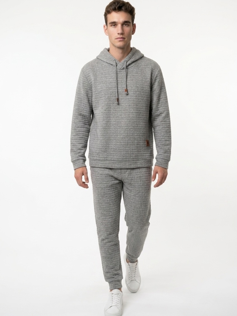 Grizzly Tactical Armory Waffle Knit Gray Men's L Pullover Hooded Sweatshirt
